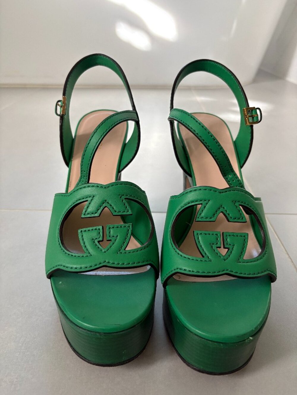 Gucci Interlocking G Cutout Platform Heels with Box Size 40